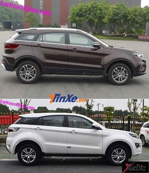So sánh thiết kế sườn xe của Ford Territory 2018 (trên) và Yusheng S330