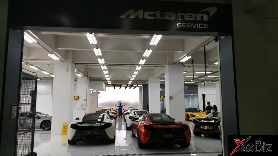 Xưởng dịch vụ này có thể chứa cùng lúc 25 chiếc siêu xe McLaren của giới nhà giàu Hồng Kông đem đến bảo dưỡng