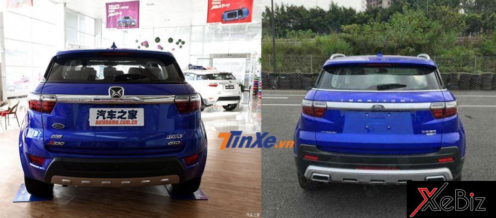 So sánh đuôi xe của Yusheng S330 và Ford Territory 2018