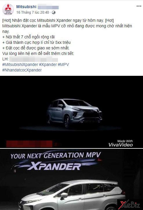 Đại lý nhận đặt cọc Mitsubishi Xpander 2018
