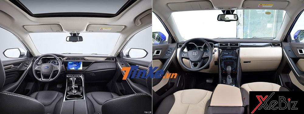 So sánh nội thất của Ford Territory 2018 (bên trái) và Yusheng S330