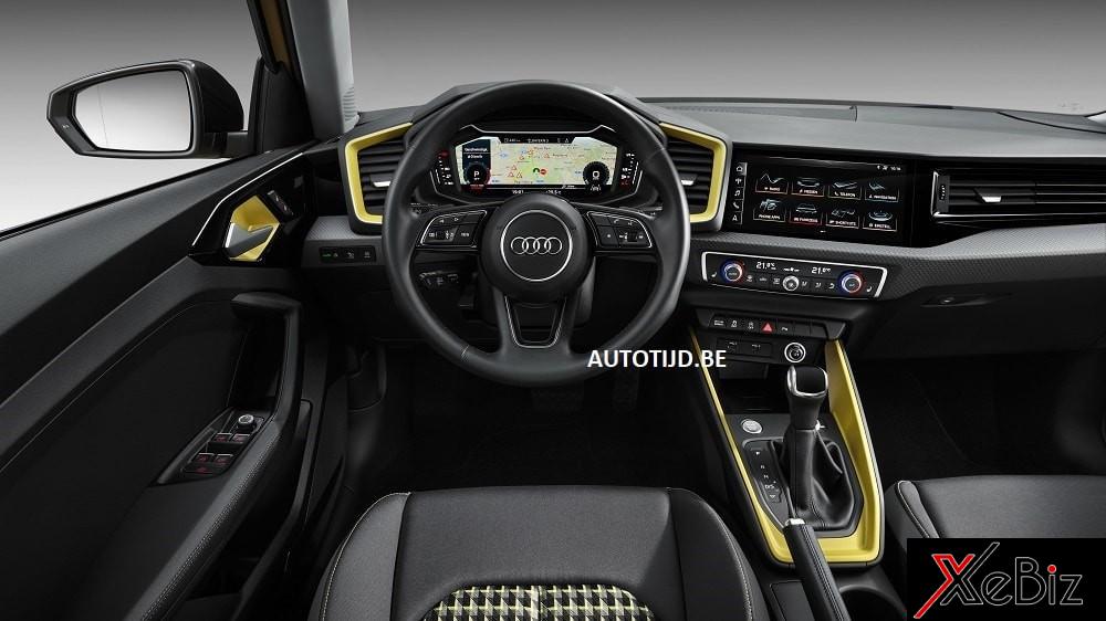 Nội thất của Audi A1 2019 với những điểm nhấn màu vàng