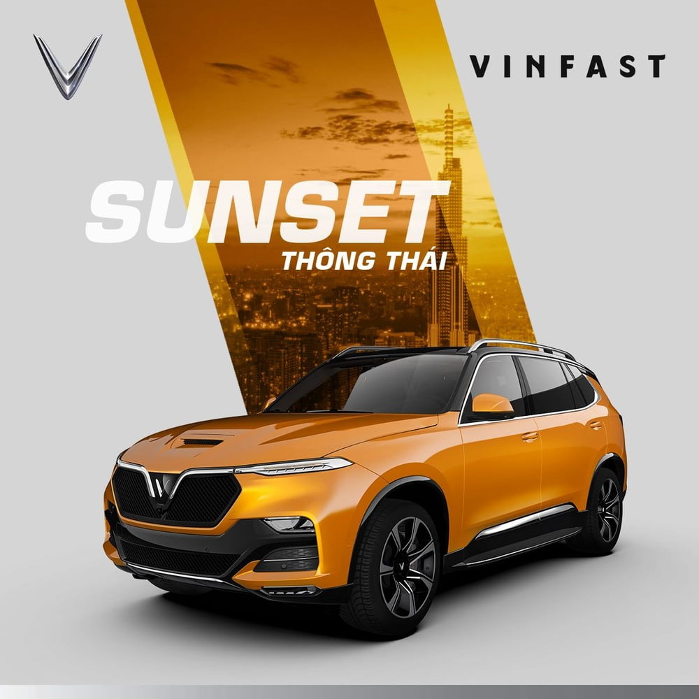 Màu cam “Sunset” phối với phần trần xe màu đen trông khá bắt mắt