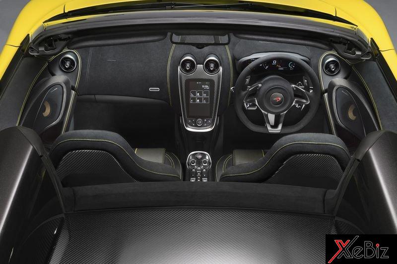 570S Spider có tùy chọn nội thất bọc da Nappa, ghế lái ghi nhớ vị trí có thể điều chỉnh 8 hướng sieu-xe-mclaren-570s-spider-sap-lo-dien-co-gi