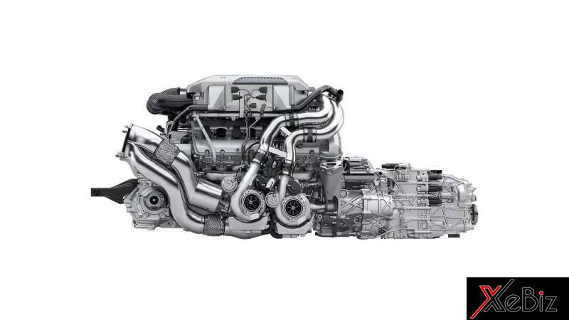 Động cơ và hộp số của Bugatti Chiron có trọng lượng hơn 500 kg