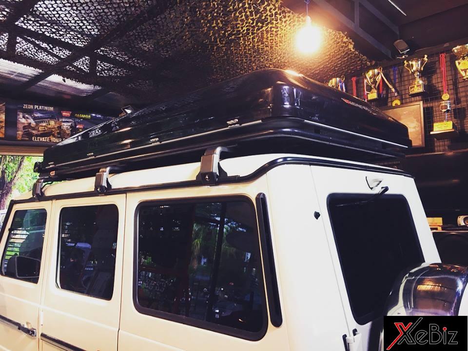 Lều dã ngoại của chiếc Mercedes-Benz G63 AMG màu trắng thuộc sở hữu Chủ tịch Trung Nguyên đến từ hãng Skycamp iKamper Lều dã ngoại của chiếc Mercedes-Benz G63 AMG màu trắng thuộc sở hữu Chủ tịch Trung Nguyên đến từ hãng Skycamp iKamper