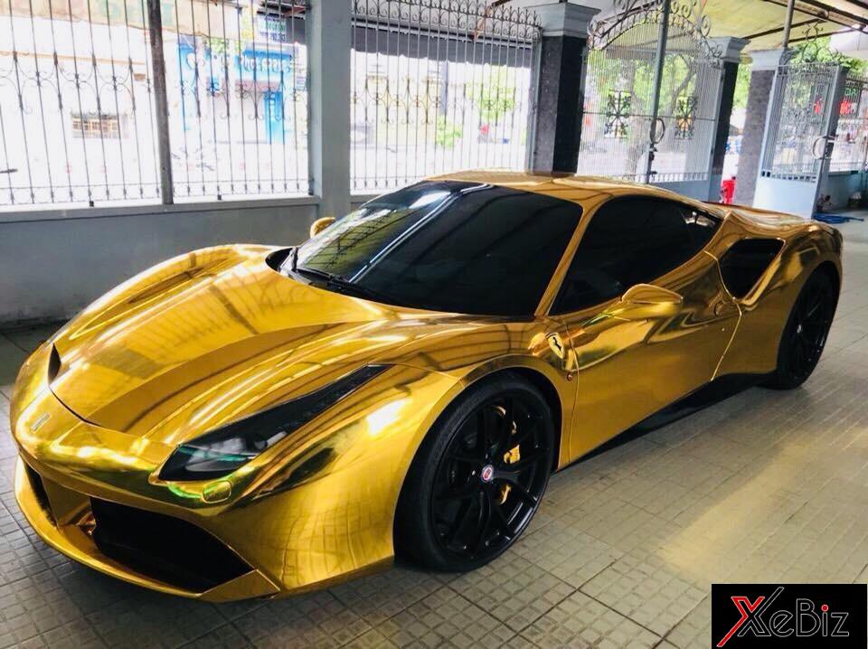 Siêu xe Ferrari 488 GTB mạ vàng còn được chủ nhân trang bị bộ mâm độ HRE