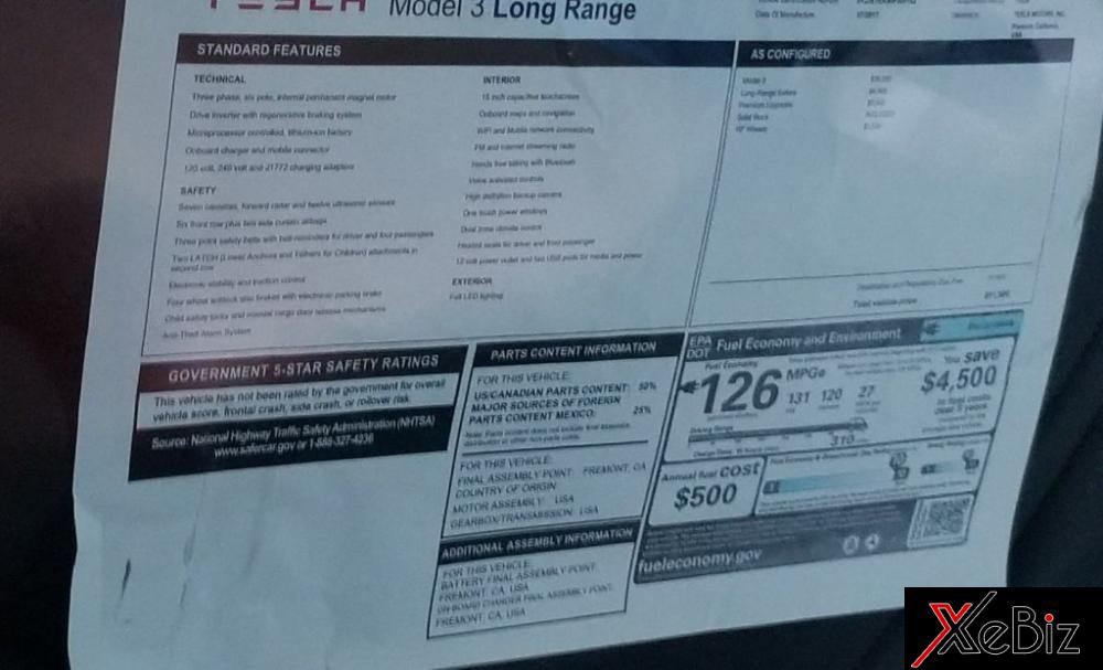 Đánh giá hiệu năng của Tesla Model 3