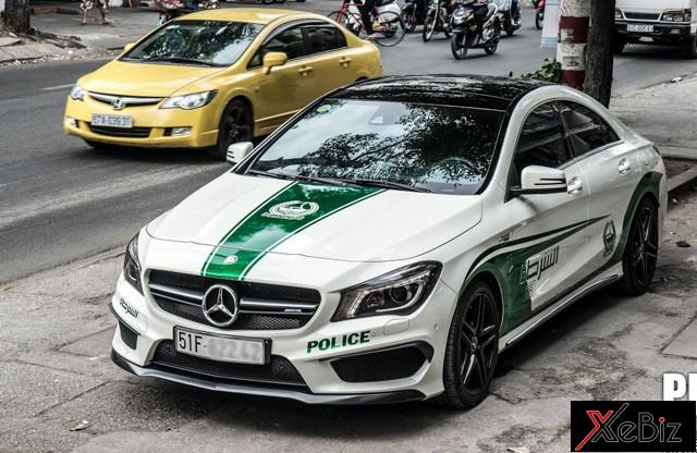 Mercedes-Benz CLA 45 dán tem cảnh sát Dubai mang biển số Tp.HCM.