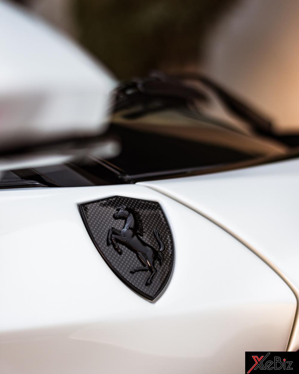 Logo Ferrari màu đen bên sườn xe Logo Ferrari màu đen bên sườn xe