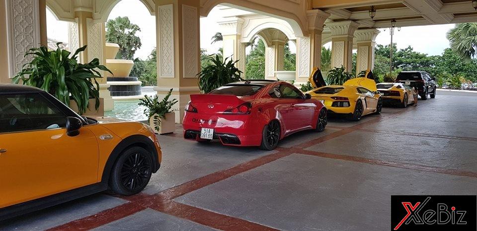 Lamborghini Aventador S LP740-4, Aventador LP700-4, Infiniti G37S và Mini Cooper tại khu du lịch Hồ Tràm Lamborghini Aventador S LP740-4, Aventador LP700-4, Infiniti G37S và Mini Cooper tại khu du lịch Hồ Tràm