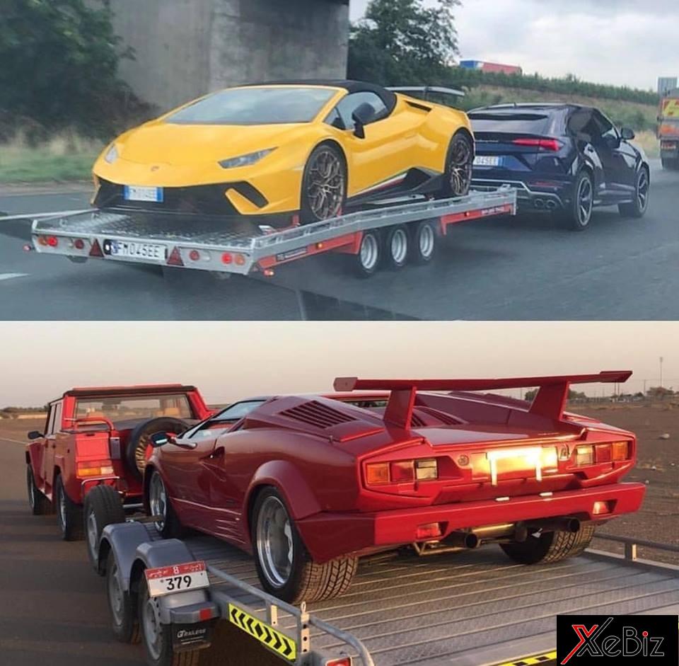Hình ảnh này cho thấy hoá ra những chiếc siêu SUV của Lamborghini đều được sử dụng để kéo siêu xe