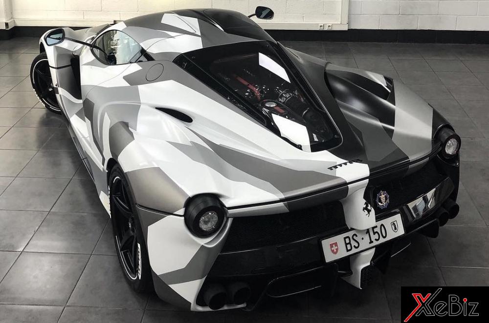 Rất hiếm chiếc Ferrari LaFerrari&nbsp;được chủ nhân dán&nbsp;đổi màu camo