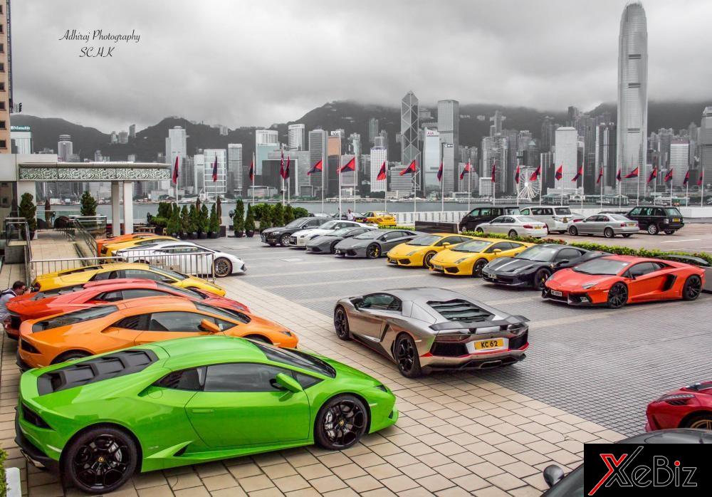 Đây là một buổi tụ tập siêu xe Lamborghini của giới nhà giàu tại Hong Kong
