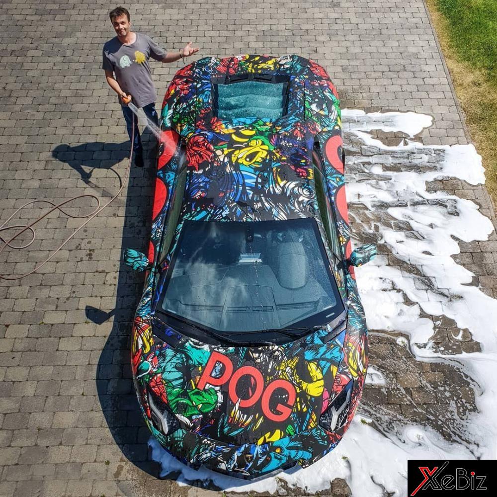 Siêu xe Lamborghini Aventador được chủ nhân dán đổi màu Graffiti ấn tượng -  