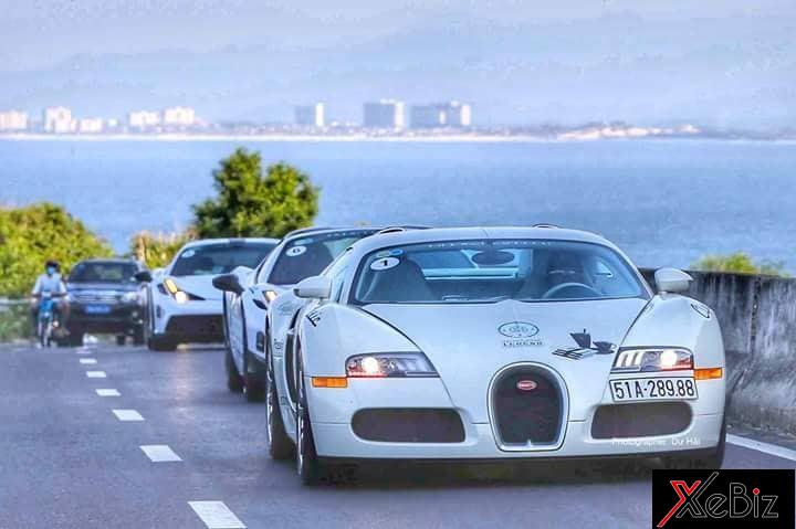 Bugatti Veyron dẫn đầu đoàn siêu xe tham dự hành trình xuyên Việt leo đèo để tiến về Nha Trang.