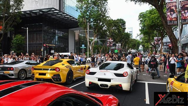 Dàn siêu xe Ferrari dừng chân tại khách sạn JW Marriott để dự tiệc Siêu xe Ferrari đến điểm cuối