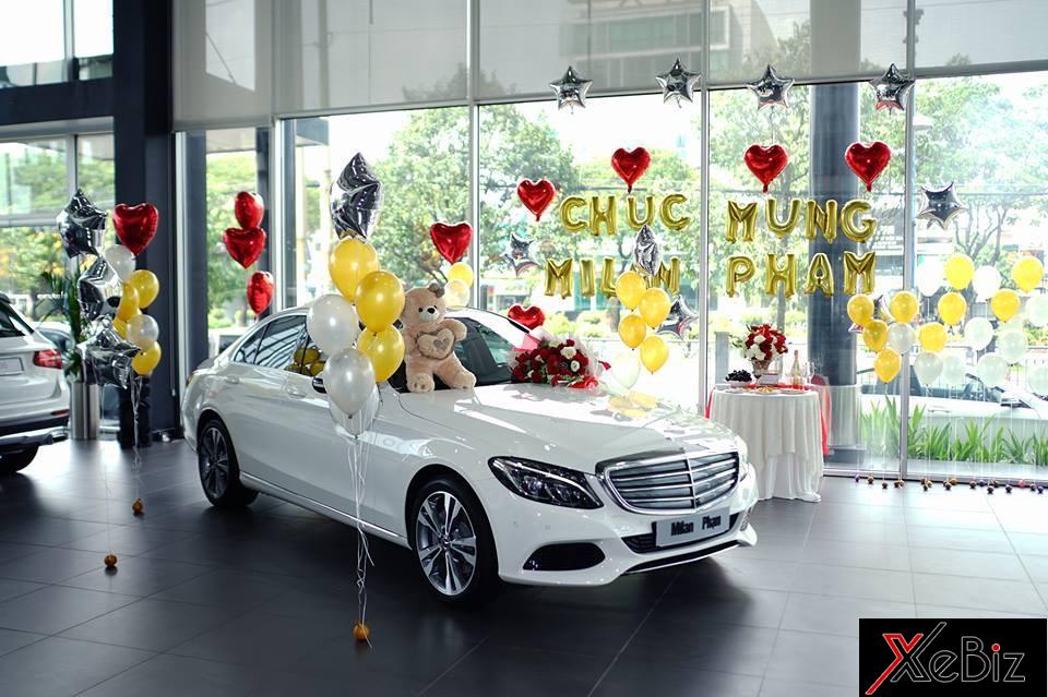 Mercedes-Benz C250 Exclusive của hot girl Milan Phạm mới tậu có ngoại thất sơn màu trắng
