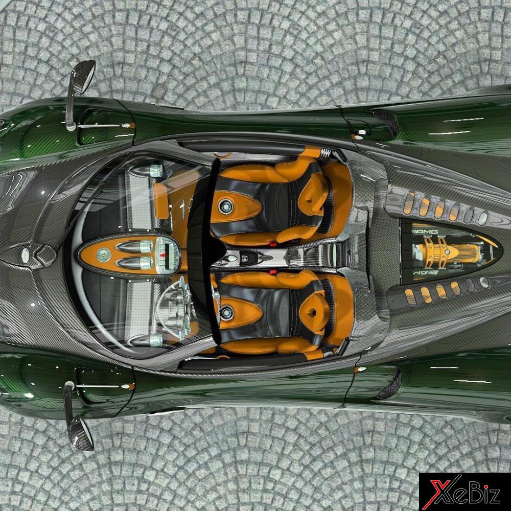 Đây là 1 trong 2 option nội thất Pagani Huayra Roadster của thánh cuồng màu xanh.