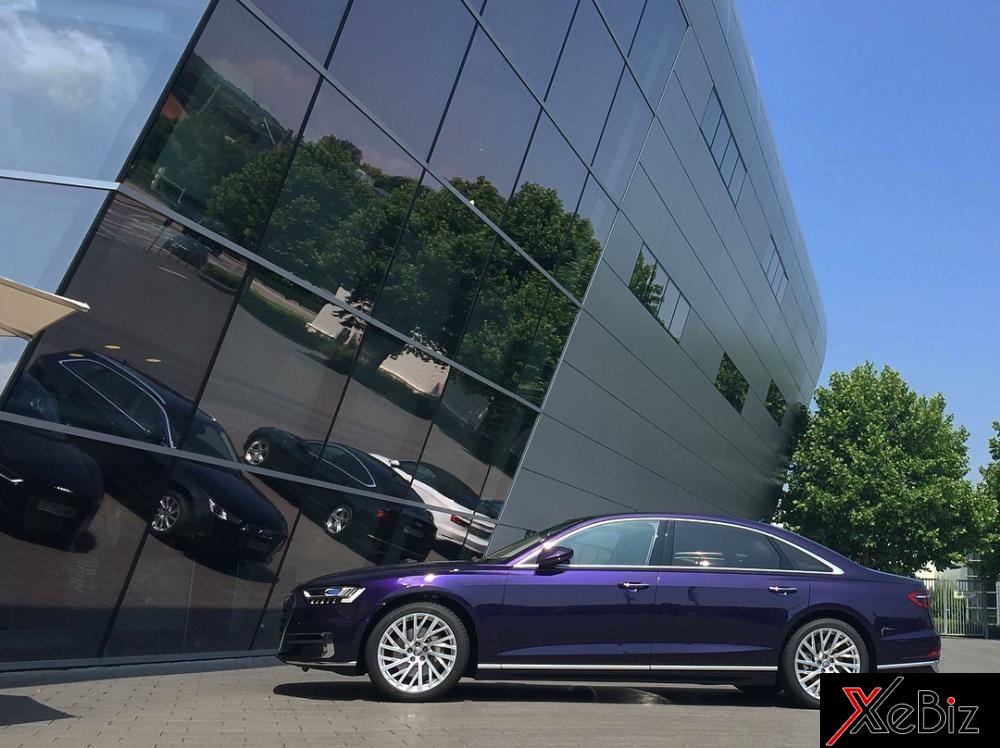 Chiếc Aud A8L 2018 màu tím này thuộc bản 50 TDI Chiếc Aud A8L 2018 màu tím này thuộc bản 50 TDI