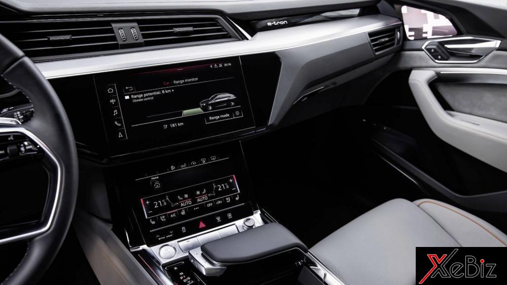 2 màn hình nằm cạnh nhau của Audi e-tron 2019