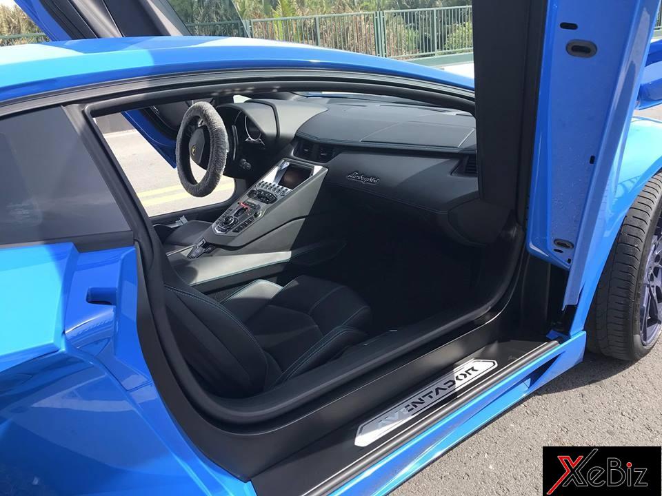 Nội thất của siêu xe&nbsp;Lamborghini Aventador LP700-4 màu xanh Lemans độc nhất Việt Nam