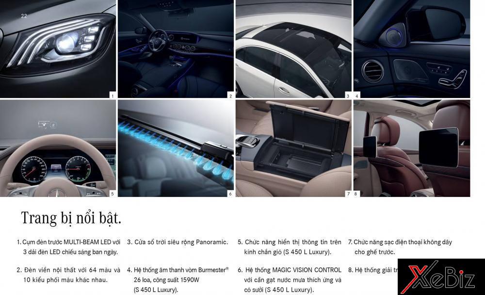 Các trang bị nổi bật của Mercedes-Benz S450L và S450L Luxury 2018