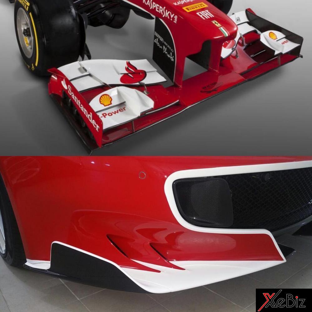 Phần cản va trước của siêu xe Ferrari F12tdf thuộc sở hữu Tunku Panglima Johor lấy cảm hứng từ mẫu xe đua F1 của Ferrari Phần cản va trước của siêu xe Ferrari F12tdf thuộc sở hữu Tunku Panglima Johor lấy cảm hứng từ mẫu xe đua F1 của Ferrari