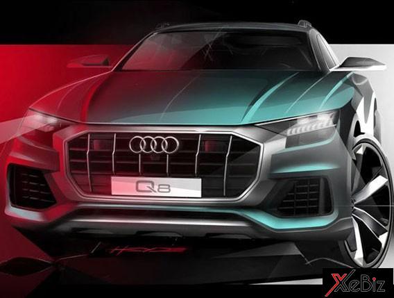 Hé lộ thiết kế đầu xe táo bạo của SUV hạng sang Audi Q8 2019