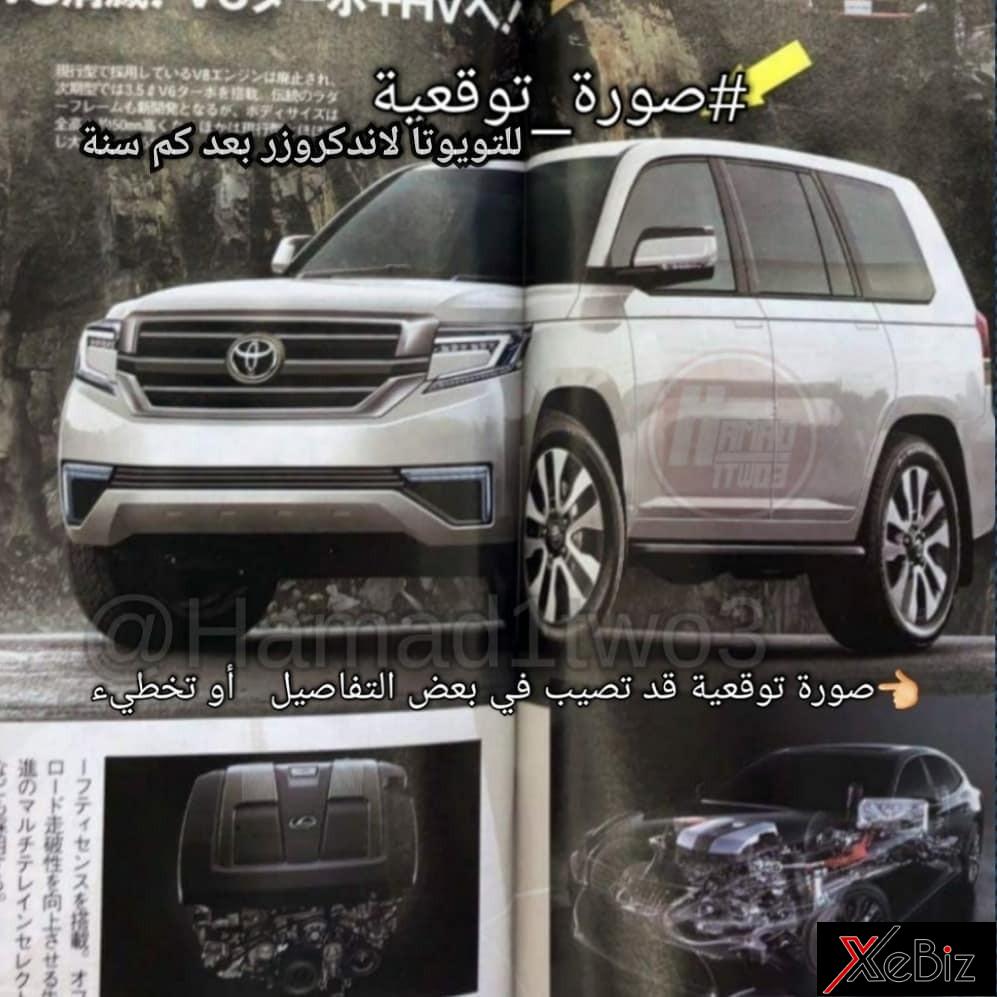 Hình ảnh phác họa Toyota Land Cruiser 2020 của báo Nhật