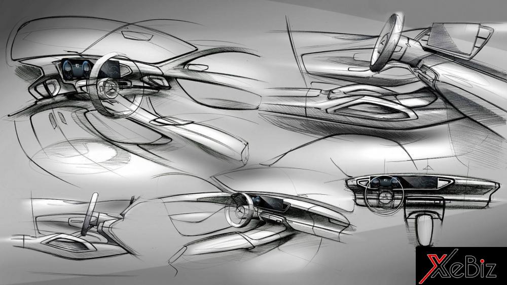 Hình ảnh phác họa nội thất của Mercedes-Benz GLE 2019