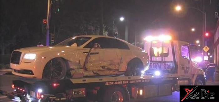 Chiếc xe siêu sang Rolls-Royce Wraith của rapper Post Malone gặp nạn cách đây 1 tuần