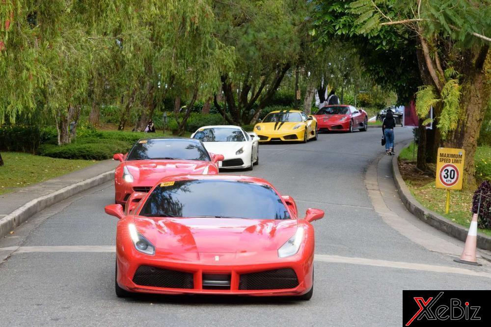 Đoàn siêu xe Ferrari tại Philippines tham dự vào buổi kỷ niệm sinh nhật lần thứ 70 của hãng siêu xe Ý