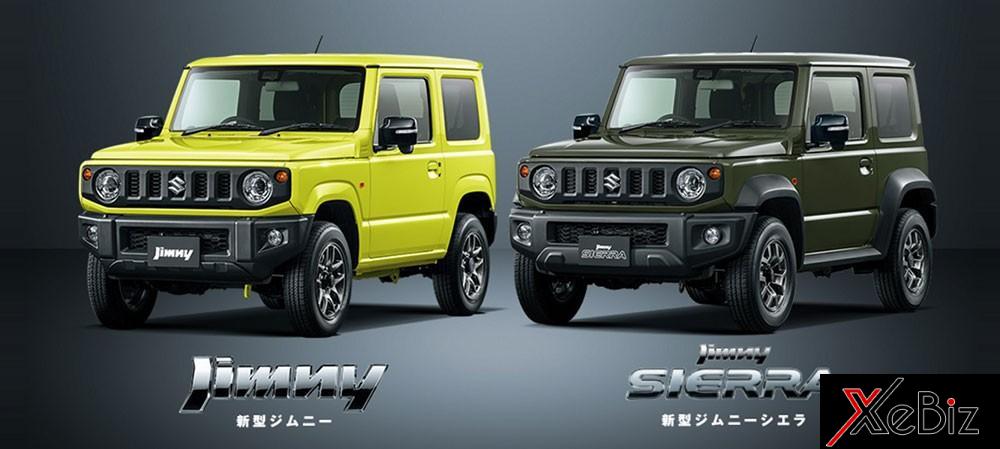 Suzuki Jimny 2019 bản thường (bên trái) và Sierra