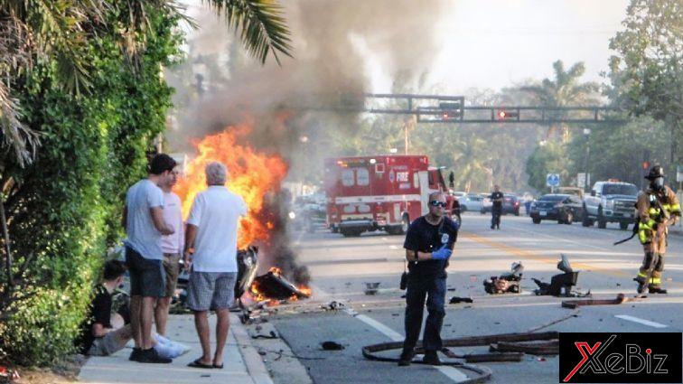 Hiện trường vụ tai nạn chết người của chiếc Tesla Model S trong tháng 5/2018